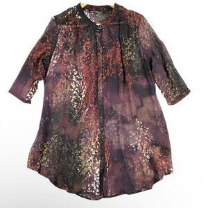 100%silk Peruvians Connection tunic size 12 beautiful pristine condition.